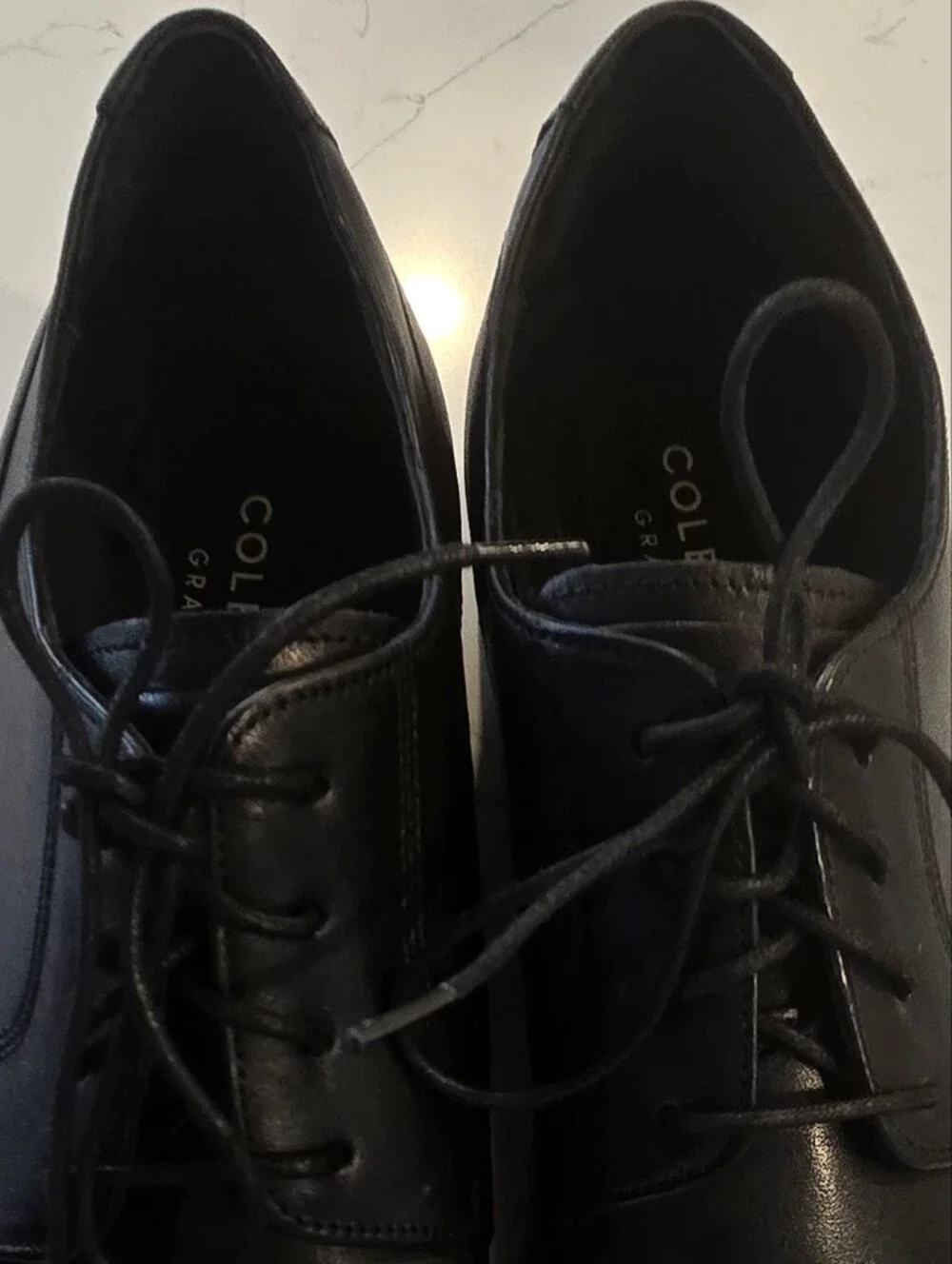 NWOT - Cole Haan Black Leather Cap-Toe Derby
